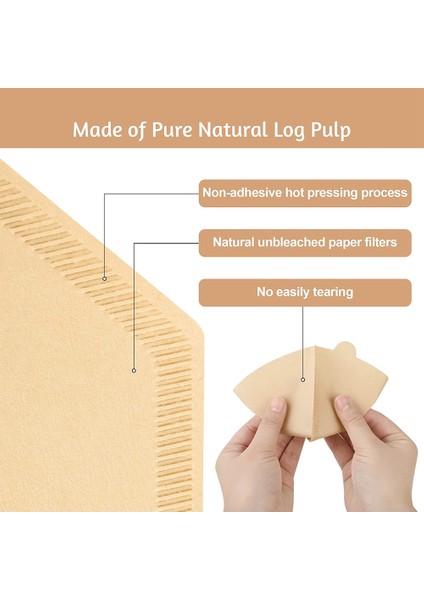 300 Adet Kahve Filtreleri 4 Tek Kullanımlık Kahve Filtreleri 4 Koni Kağıt Sandık Üzerine Dökün Makineleri/kahve Damlatıcı Konileri (Yurt Dışından) fiyatları