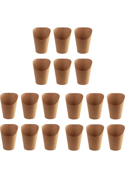 300 Adet Tek Kullanımlık Pişirme Kek Yumurta Puf Patates Kızartması Cips Aperatifler Kraft Kağıt Bardaklar Tutucu, 300 ml (Kahverengi) (Yurt Dışından)