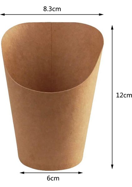 300 Adet Tek Kullanımlık Pişirme Kek Yumurta Puf Patates Kızartması Cips Aperatifler Kraft Kağıt Bardaklar Tutucu, 300 ml (Kahverengi) (Yurt Dışından) fiyatları