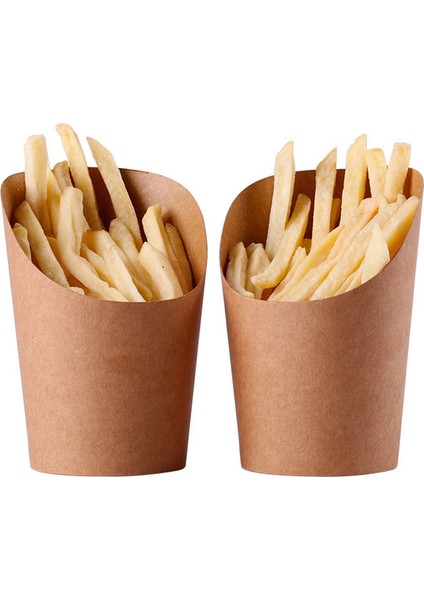 300 Adet Tek Kullanımlık Pişirme Kek Yumurta Puf Patates Kızartması Cips Aperatifler Kraft Kağıt Bardaklar Tutucu, 300 ml (Kahverengi) (Yurt Dışından) indirimleri