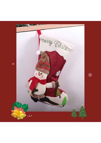 3 Adet Noel Çorap Noel Dekorasyonu Çeşitli Noel Baba ve Kardan Adam ve Noel Partisi Süslemeleri Için Elk (Yurt Dışından)