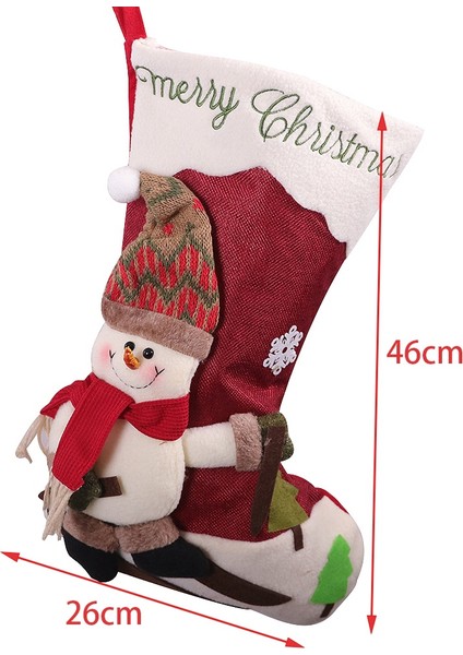 3 Adet Noel Çorap Noel Dekorasyonu Çeşitli Noel Baba ve Kardan Adam ve Noel Partisi Süslemeleri Için Elk (Yurt Dışından)