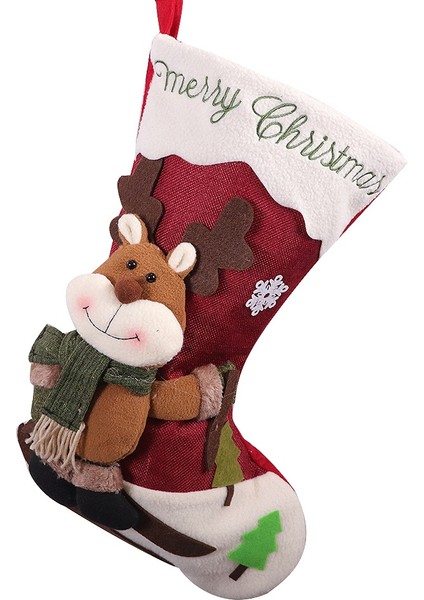 3 Adet Noel Çorap Noel Dekorasyonu Çeşitli Noel Baba ve Kardan Adam ve Noel Partisi Süslemeleri Için Elk (Yurt Dışından)