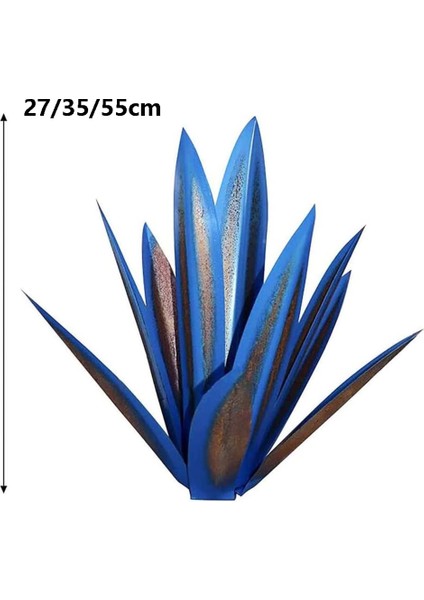 Rustik Heykel Metal Agave Bitki Ev Dekor Rustik El Boyalı Metal Agave Bahçe Süsleri Açık, 27 cm (Yurt Dışından)