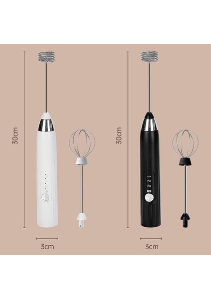 3ın1 Taşınabilir Elektrikli Süt Köpürtücü Köpük Makinesi El Köpürtücü Yüksek Hızlı Içecek Mikser Kahve Köpürtme Değnek Siyah (Yurt Dışından)