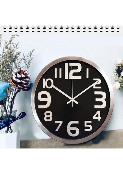 Yatak Odası, Ofis, Mutfak, Oturma Odası Için 12 Inç Metal Modern Duvar Saati Kumandalı Duvar Saati Dekorasyonu (Yurt Dışından)