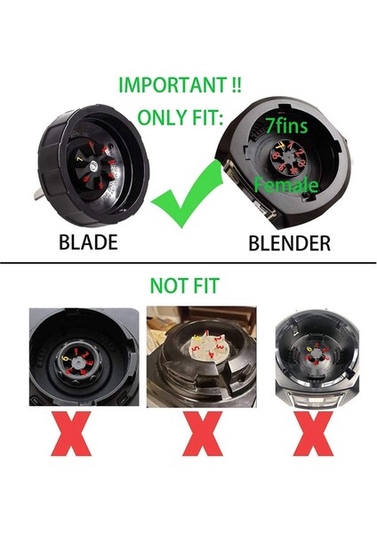 2x7 Yüzgeçleri Blender Bıçağı Değiştirme Için Uyumlu Nutri Ninja BL450 Otomatik Iq Pro Bardak Ninja Blender Için (Yurt Dışından)