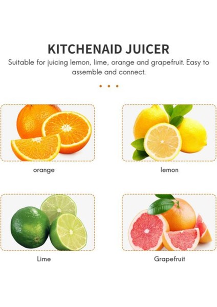 Kitchenaid 4.5qt/5qt Mikserler Için Meyve Suyu Ataşmanı Narenciye Sıkacağı Stand Mikser Ataşmanı Oyucu Bulaşık Makinesinde Yıkanabilir (Yurt Dışından) indirimleri