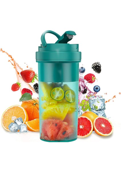 Kişisel Blender, Shake ve Smoothie'ler Için Taşınabilir Blender, USB Şarj Edilebilir, Bpa Içermeyen 550 ml Seyahat Spor Salonu Için Dış Mekan Yeşil (Yurt Dışından)