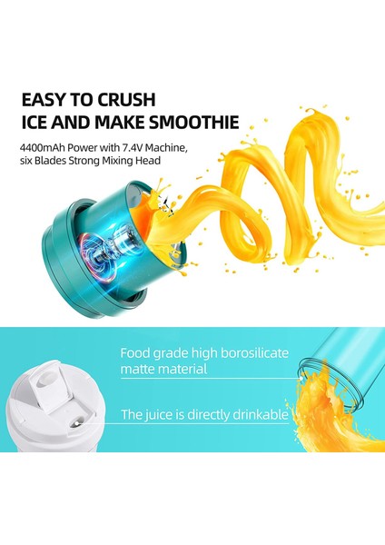 Kişisel Blender, Shake ve Smoothie'ler Için Taşınabilir Blender, USB Şarj Edilebilir, Bpa Içermeyen 550 ml Seyahat Spor Salonu Için Dış Mekan Yeşil (Yurt Dışından) indirimleri