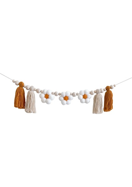 2 Adet Papatya Ahşap Çelenk Dekor Ahşap Boncuk Boho Çelenk Hippi Papatya Kreş Dekor Boho Çelenk Sınıf Için (Yurt Dışından)