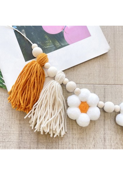 2 Adet Papatya Ahşap Çelenk Dekor Ahşap Boncuk Boho Çelenk Hippi Papatya Kreş Dekor Boho Çelenk Sınıf Için (Yurt Dışından)