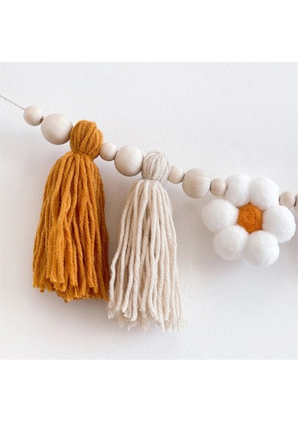 2 Adet Papatya Ahşap Çelenk Dekor Ahşap Boncuk Boho Çelenk Hippi Papatya Kreş Dekor Boho Çelenk Sınıf Için (Yurt Dışından)