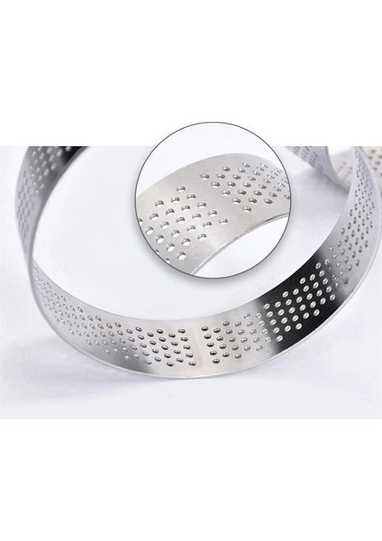 30 Adet Dairesel Tart Yüzükler Delikli Paslanmaz Çelik Meyve Pastası Kiş Kek Mus Kalıp Mutfak Pişirme Kalıp 9 cm (Yurt Dışından)