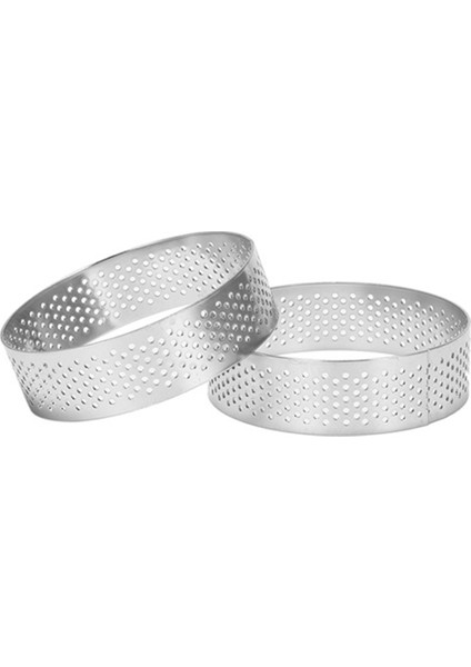 30 Adet Dairesel Tart Yüzükler Delikli Paslanmaz Çelik Meyve Pastası Kiş Kek Mus Kalıp Mutfak Pişirme Kalıp 9 cm (Yurt Dışından) modelleri