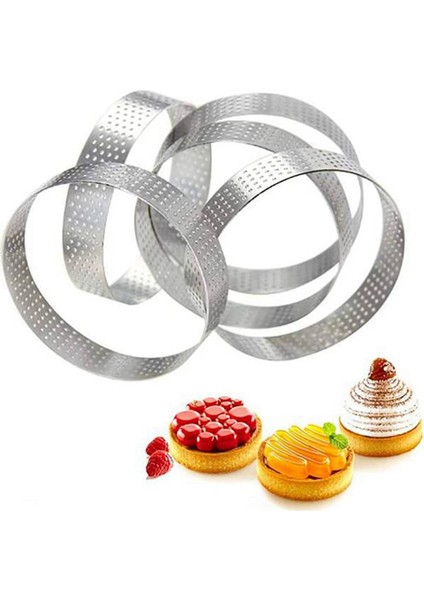 30 Adet Dairesel Tart Yüzükler Delikli Paslanmaz Çelik Meyve Pastası Kiş Kek Mus Kalıp Mutfak Pişirme Kalıp 9 cm (Yurt Dışından) fırsatları