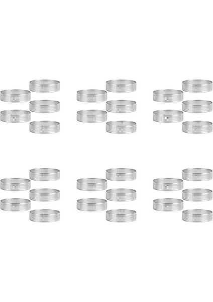 30 Adet Dairesel Tart Yüzükler Delikli Paslanmaz Çelik Meyve Pastası Kiş Kek Mus Kalıp Mutfak Pişirme Kalıp 9 cm (Yurt Dışından) indirimleri