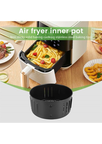Hava Fritöz Yedek Sepeti, Tüm Hava Fritöz Fırını Için Yapışmaz Sağlam Kavurma Pişirme Paslanmaz Çelik Fırın Tepsisi (Yurt Dışından)