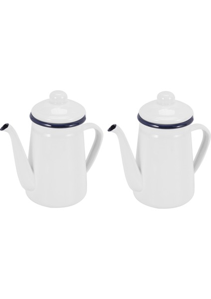 2x 1.1l Yüksek Dereceli Emaye Cezve Süt Üzerine Dökün Su Sürahisi Sürahi Barista Çaydanlık Su Isıtıcısı Gaz Sobası Için (Yurt Dışından) fiyatları