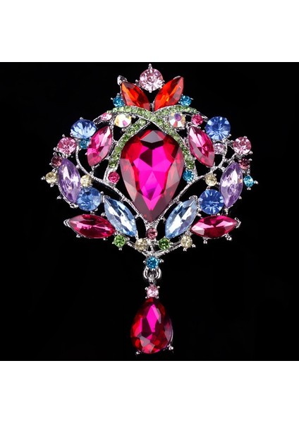 Büyük Kristal Vintage Damla Broş Pins Kadınlar Veya Düğün Buketleri Takı Aksesuarları Mavi (Yurt Dışından) fırsatları
