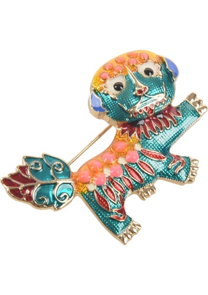 Yeni Damla Çin Rüzgar Aslan Maskot Dokulu Hırka Broş Broş Kadın Rüzgarlık Takım Elbise Zarif Broş (Yurt Dışından) fırsatları