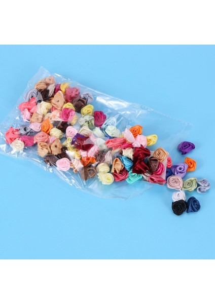 200 Adet/grup Mini El Yapımı Saten Gül Şerit Rozet Kumaş Çiçek Aplikler Düğün Dekorasyon Için Zanaat Aksesuarları (Yurt Dışından)