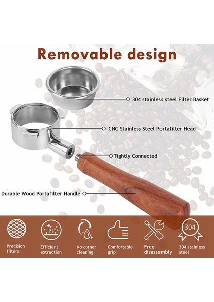 Breville Barista Serisi ve Espresso Makineleri Için 2x Dipsiz Portafilter 54MM, Filtre Sepetli Portafilter (Yurt Dışından)