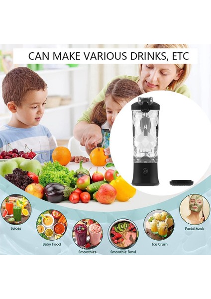 Taşınabilir Blender, Shake ve Smoothie'ler Için,şarj Edilebilir Usb'li Kişisel Blender,meyve,smoothie Karıştırma Makinesi A (Yurt Dışından)