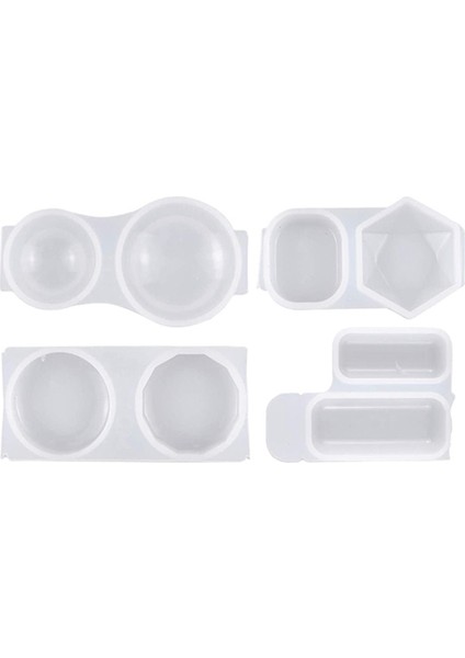 4 Paket Silikon Reçine Kalıpları Kolye Takı Için Reçine Döküm Kalıpları Epoksi Reçine Kalıp Kare Yuvarlak Takı Zanaat Kalıpları (Yurt Dışından)