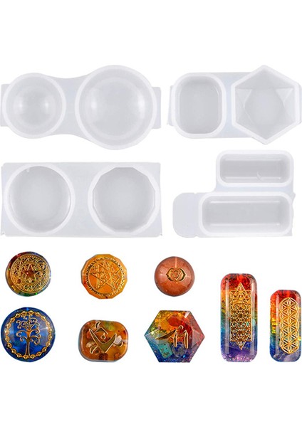 4 Paket Silikon Reçine Kalıpları Kolye Takı Için Reçine Döküm Kalıpları Epoksi Reçine Kalıp Kare Yuvarlak Takı Zanaat Kalıpları (Yurt Dışından)
