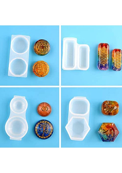 4 Paket Silikon Reçine Kalıpları Kolye Takı Için Reçine Döküm Kalıpları Epoksi Reçine Kalıp Kare Yuvarlak Takı Zanaat Kalıpları (Yurt Dışından)