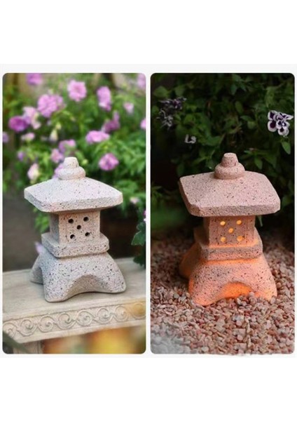 Bahçe Aksesuarı Süs Güneş Enerjili Reçine Pagoda Fener Saray Fenerler Kulesi Heykeli Güneş Lambası Bahçe Dekor B (Yurt Dışından) modelleri