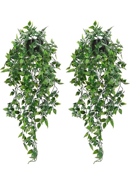 2 Adet Yapay Asılı Bitkiler Duvar Ev Odası Veranda Kapalı Açık Dekor Için Sahte Saksı Bitkileri (Yurt Dışından)