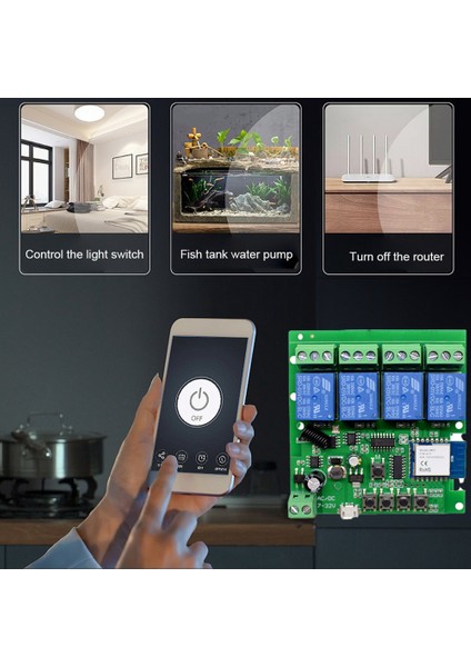 Tuya App Akıllı Ev Uzaktan Kumanda Modülü Anahtarı Dört Kanallı Çok Kanallı 5V12V 24V Alexa Google Ev Için (Yurt Dışından)