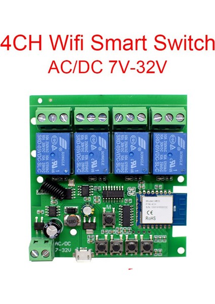 Tuya App Akıllı Ev Uzaktan Kumanda Modülü Anahtarı Dört Kanallı Çok Kanallı 5V12V 24V Alexa Google Ev Için (Yurt Dışından)