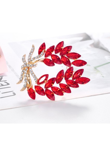 Moda Buğday Rhinestones Broş Aksesuarları Moda Bayanlar Takı Eşarp Toka Alaşım Rhinestones Broş (Yurt Dışından) fiyatları