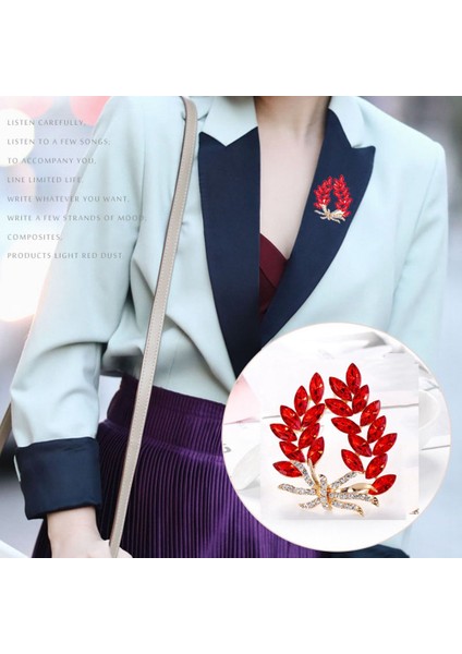 Moda Buğday Rhinestones Broş Aksesuarları Moda Bayanlar Takı Eşarp Toka Alaşım Rhinestones Broş (Yurt Dışından) indirimleri