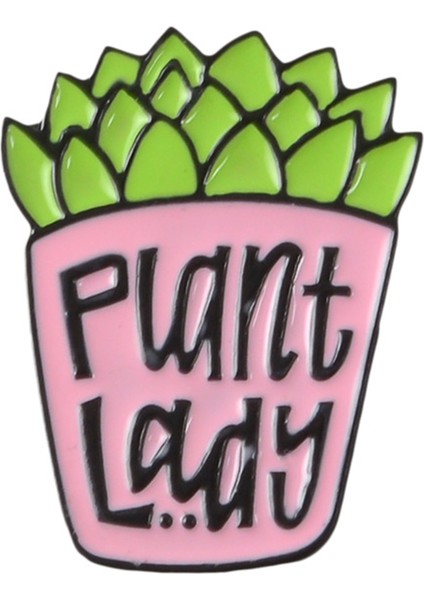 Saksı Bitki Emaye Pimleri Karikatür Etli Broş Rozeti Kot Yaka Pin Sevimli Pembe Yeşil Takı Arkadaşlar Çocuklar (Yurt Dışından)