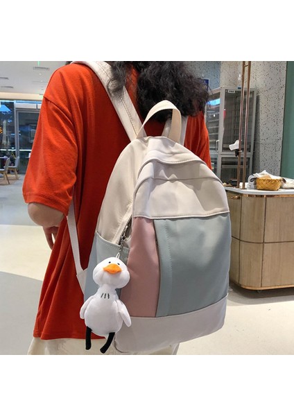 Renk Eşleştirme Genç Moda Bayan Sırt Çantası Ortaokul Öğrencisi Okul Çantası Kız Eğlence Seyahat Okul Çantası-Açık Yeşil (Yurt Dışından)