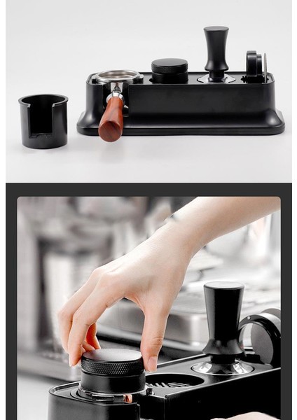 Kahve Sabotaj Tutucu Raf Portafilter Standı Espresso Dağıtıcı Mat Raf 51/53/58MM Kahve Makinesi Aracı Aksesuarları-Siyah (Yurt Dışından)