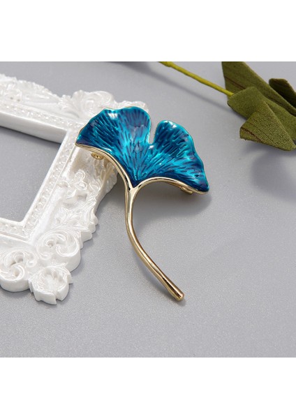 Retro Zarif Ginkgo Yaprağı Broş Kadınlar Için Düğün Parti Çiçek Broş Pin Moda Bijuteri A (Yurt Dışından)
