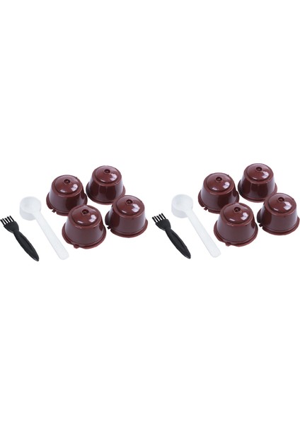 8 Adet Dolce Gusto Plastik Doldurulabilir Kahve Kapsülü Kaşık Fırça ile 200 Kez Yeniden Kullanılabilir Uyumlu Nescafe Dolce Gusto (Yurt Dışından)