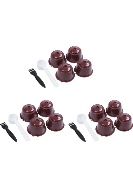 Dolce Gusto Için 12 Adet Plastik Doldurulabilir Kahve Kapsülü Kaşık Fırça ile 200 Kez Yeniden Kullanılabilir Uyumlu Nescafe (Yurt Dışından)