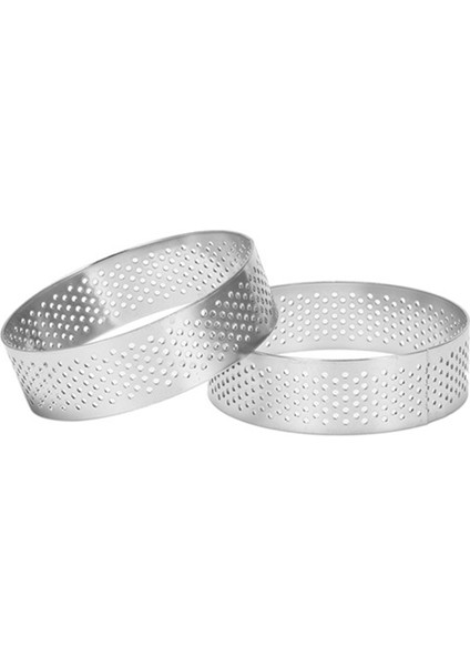 10 Adet Dairesel Tart Yüzükler Delikli Paslanmaz Çelik Meyve Pastası Kiş Kek Mus Kalıp Mutfak Pişirme Kalıp 7 cm (Yurt Dışından) indirimleri