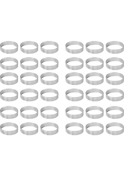 Kek Halkası Kalıpları, 30 Adet Paslanmaz Çelik Gözenekli Tart Yüzük, Delikli Pasta Kek Halkası Kalıbı, Delikli Kek Mus Halkası 7 cm (Yurt Dışından)