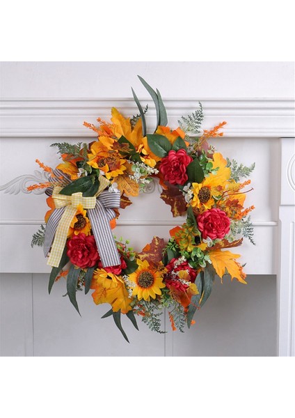 Ön Kapı Için Sonbahar Çelenkleri, Ayçiçeği Sonbahar Çelengi, Kabaklar ve Çuval Bezi Yayları, Çiftlik Evi Iç Mekan Dış Mekan Için (Yurt Dışından) modelleri