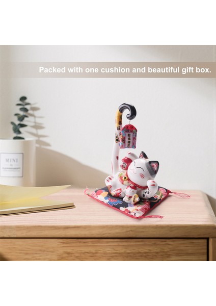 8.6 Inç Seramik Maneki Para Kutusu Kumbara Japon Uzun Kuyruk Fortune Feng Shui Ev Dekor, A (Yurt Dışından)