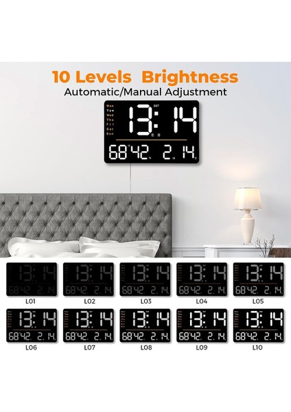 Dijital Duvar Saati,15.6 Inç LED Duvar Saatleri Ekran,uzaktan Kumandalı,oturma Odası Ofis Sınıf Spor Salonu Için (Yurt Dışından) fiyatları