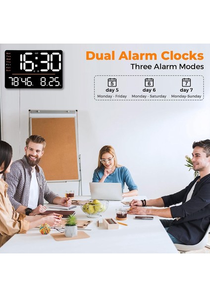 Dijital Duvar Saati,15.6 Inç LED Duvar Saatleri Ekran,uzaktan Kumandalı,oturma Odası Ofis Sınıf Spor Salonu Için (Yurt Dışından) indirimleri