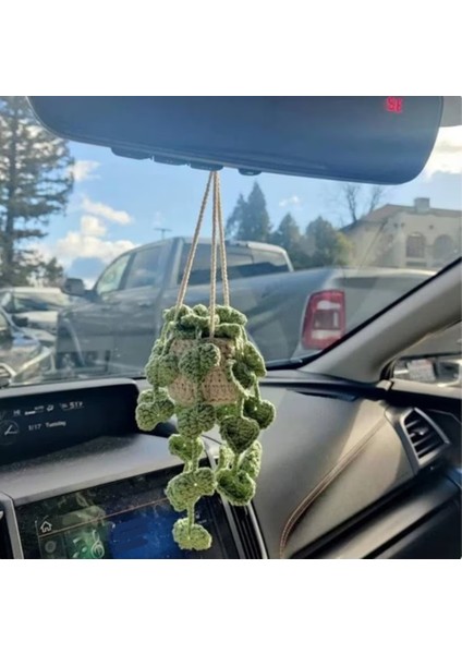 Araba Bitki Süsleme Araba Dekoratif Dikiz Aynası Kolye Sevimli Araba Ayna Süsleme Örme Dikiz Aynası Süsleme A (Yurt Dışından) fiyatları